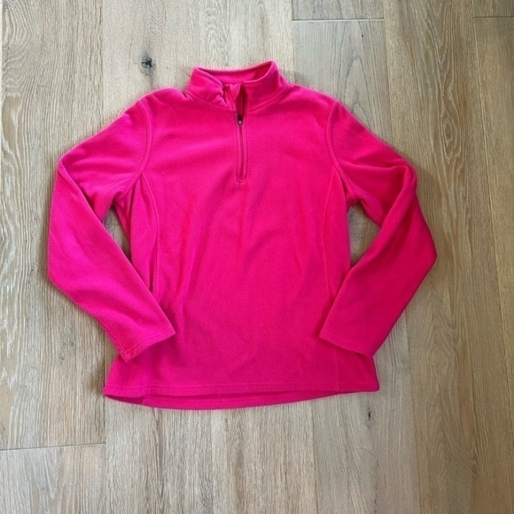 Champion Fleece Quarter Zip Womens Bright Pink Long Sleeve Jacket Medium